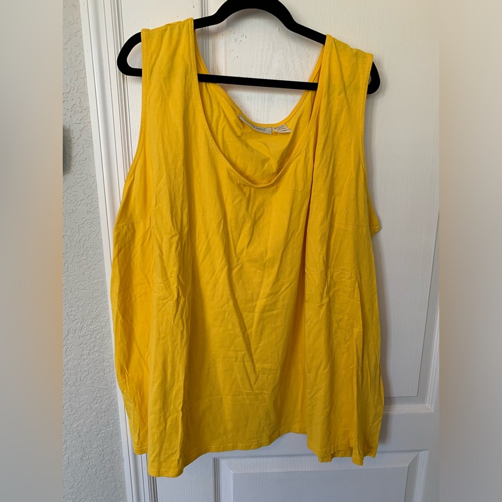Roaman’s Yellow Cotton Knit Tank Top. Size 4X
